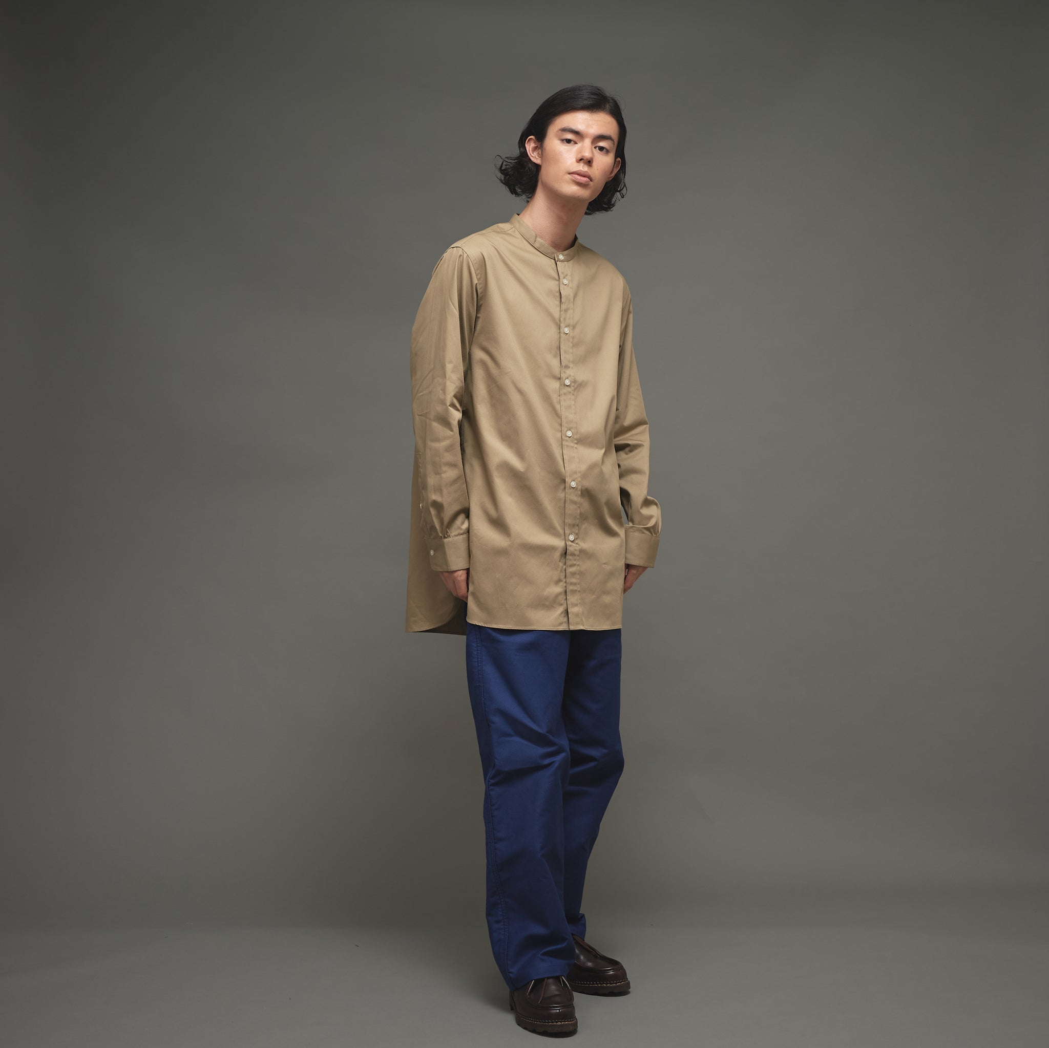 Le Sans Pareil＞COTTON TWILL BAND COLLAR SHIRTS コットンツイル