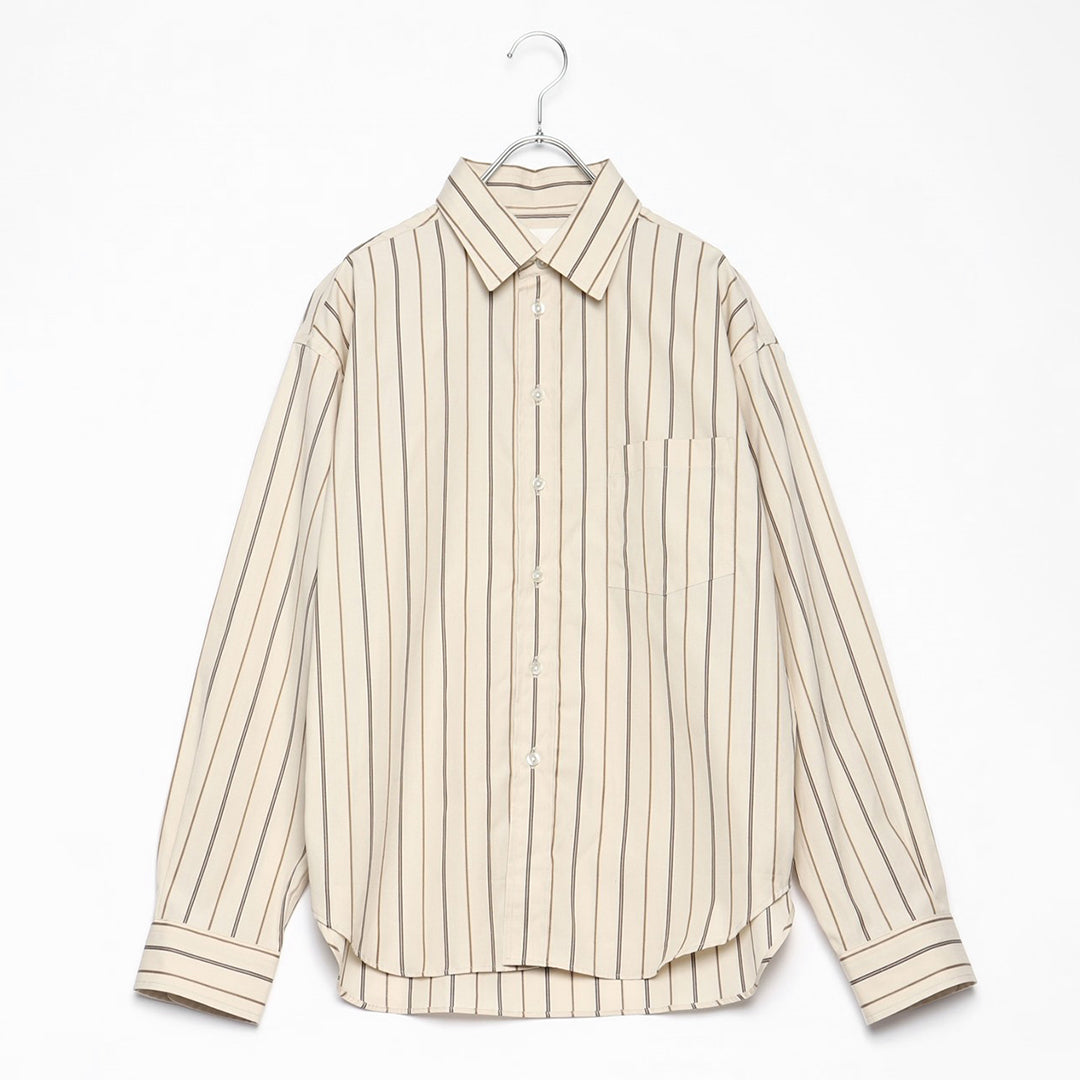 Atelier Mont Kemmel＞ REGULAR COLLAR SHIRT (BEIGE STRIPE