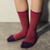 ＜The Role design＞ BI COLOR RIB SOCKS WOMEN