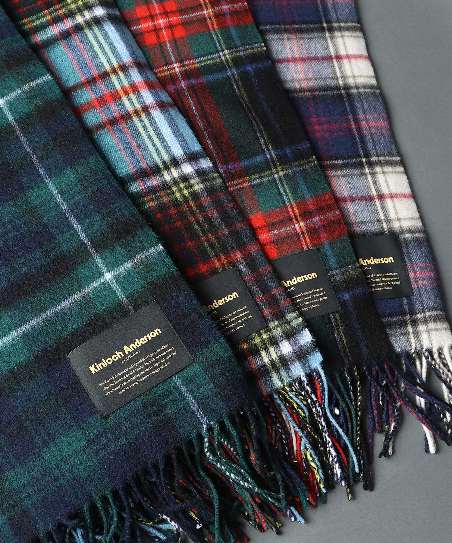 Kinloch Anderson ＞ WOOL CASH SCARF DOUBLE ウール カシミヤ