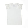 ＜THE FLATS＞ CUT OFF SLEEVE TEE カットオフスリーブTシャツ（ホワイト）